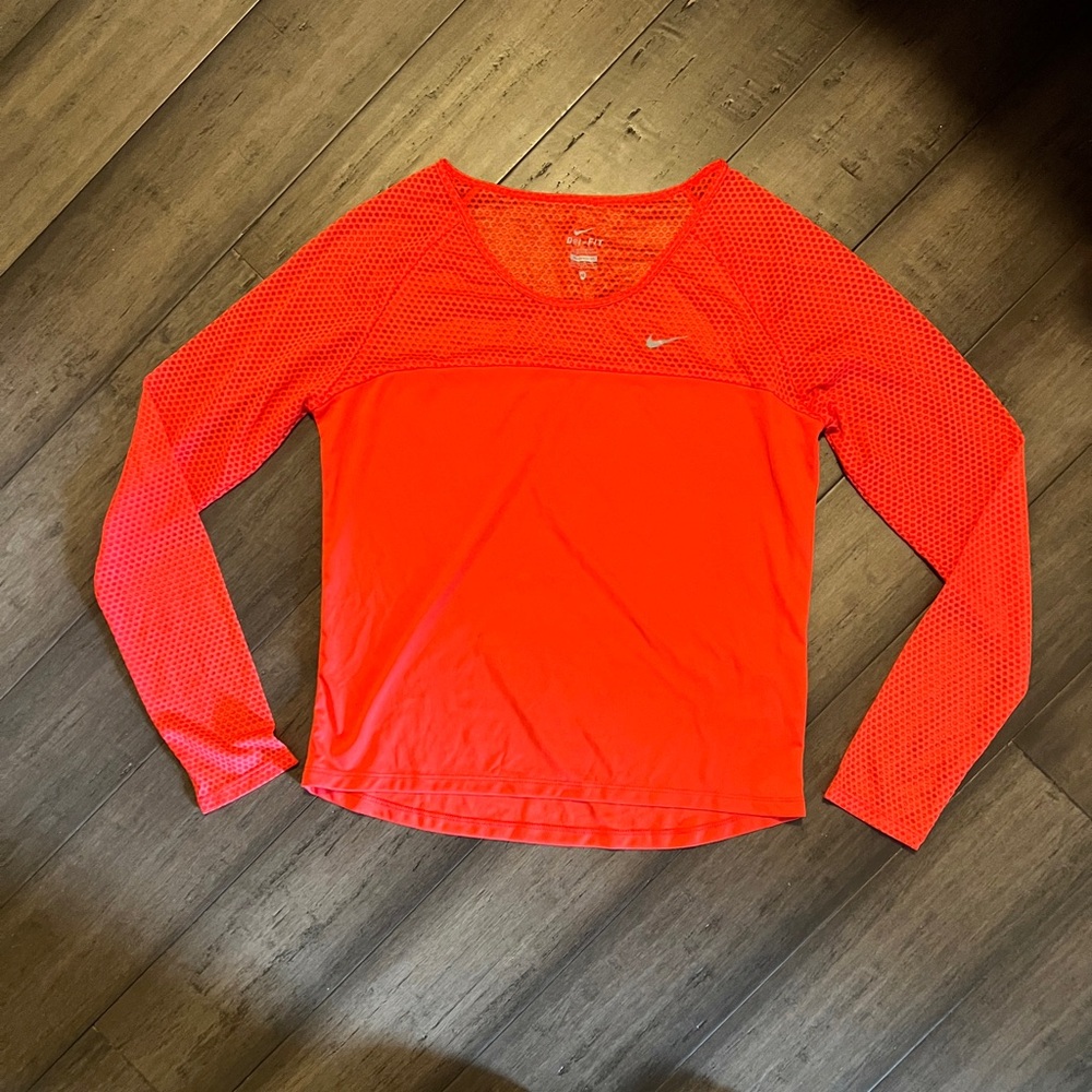 Nike Red Long Sleeve Athletic Top